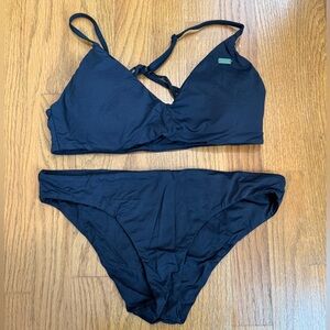Roxy Black Two-Piece Bikini Set